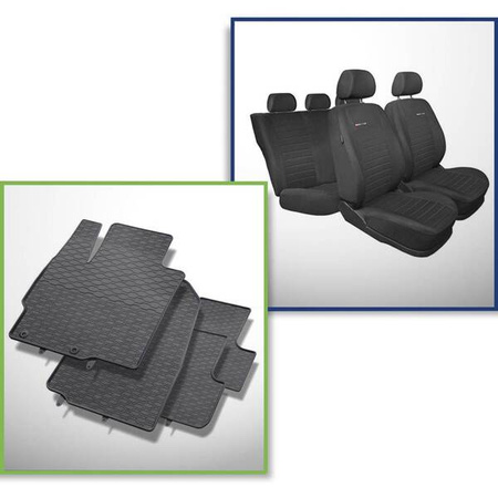 Súprava: gumové koberčeky + poťahy šité na mieru pre Citroen C4 II Hatchback (2012-2014) - Elegance - P-4