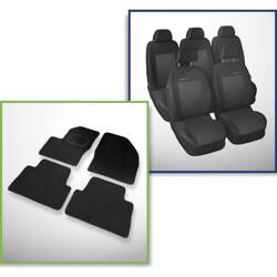 Set: velúrové koberčeky + autopoťahy šité na mieru pre Ford C-MAX MPV (2003-2010) – Elegance P-3