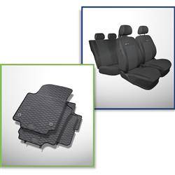 Súprava: gumové koberčeky + poťahy šité na mieru pre Skoda Citigo Hatchback (2011-2019) - Elegance - P-1 - druhá rada - plné lavicové sedadlo