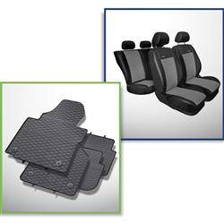 Súprava: gumové koberčeky + poťahy šité na mieru pre Volkswagen Touran MPV (2003-2010) - Premium