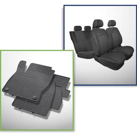 Súprava: gumové koberčeky + poťahy šité na mieru pre Ford Focus III Hatchback, Kombi, Sedan (2011-2018) - Elegance - P-3 - poťah na zadnú lakťovú opierku